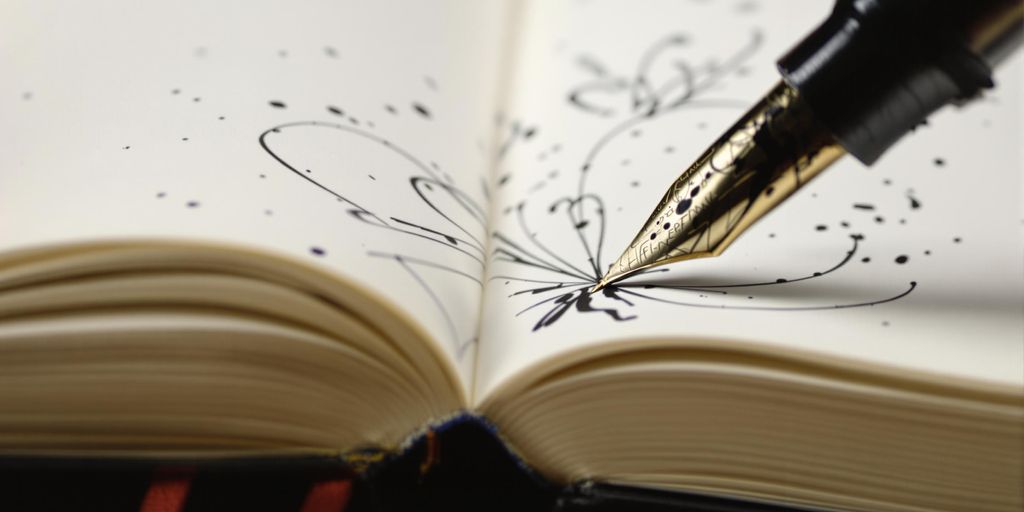 Pen on notebook page, inspiration flowing.