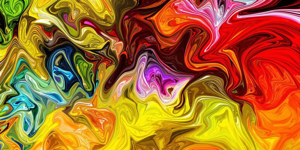 Vibrant abstract shapes and colors flowing together.