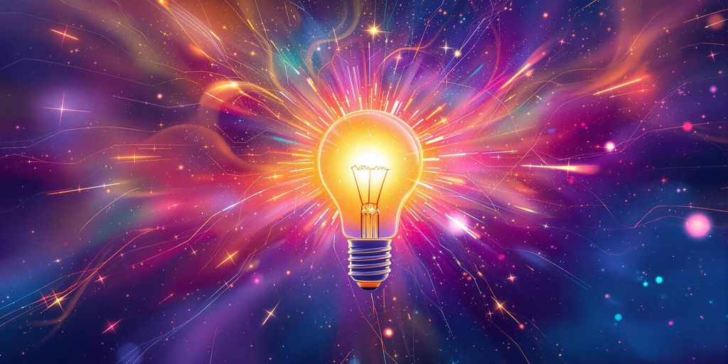 Bright lightbulb illuminating brand strategy concepts.